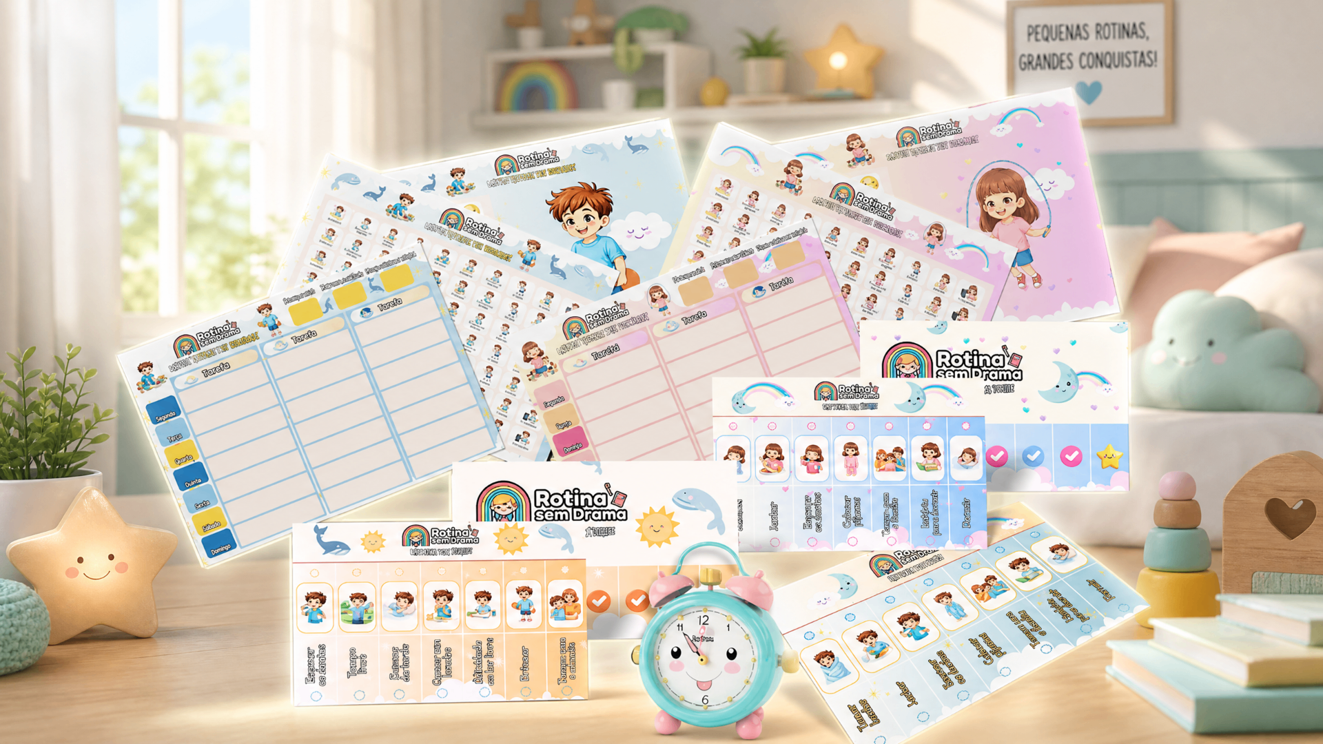 Rotina Sem Drama — quadros visuais de rotina infantil